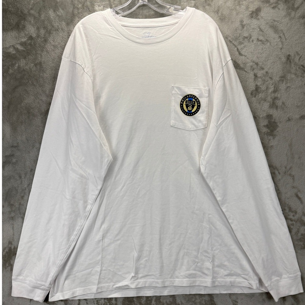 NWT Vineyard Vines Mens Philadelphia Union MLS Long Sleeve Pocket T-Shirt 2XL